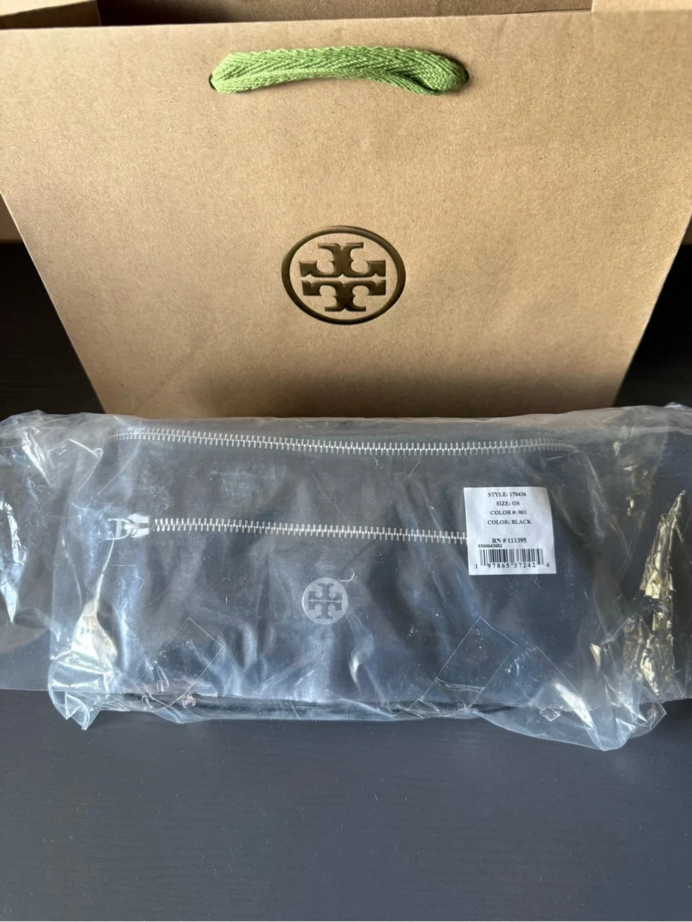 Brand New Tory Burch Black Nylon Crossbody Pouch/ Fanny Pack